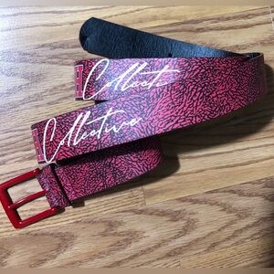 Mens Large Fresh Collection Red Leather Work Belt